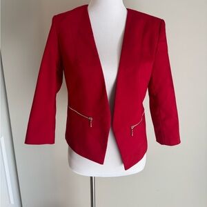 Express Women's Scarlet Blazer with Zipper Accents